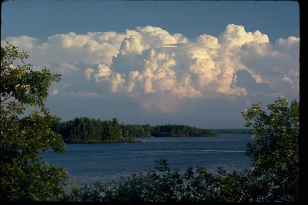 Island-dotted waters under big skies