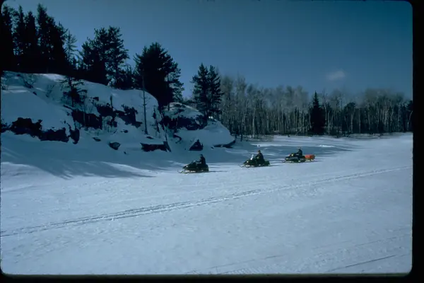 The frozen lakes in winter