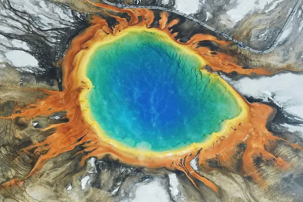 Grand Prismatic Spring from above