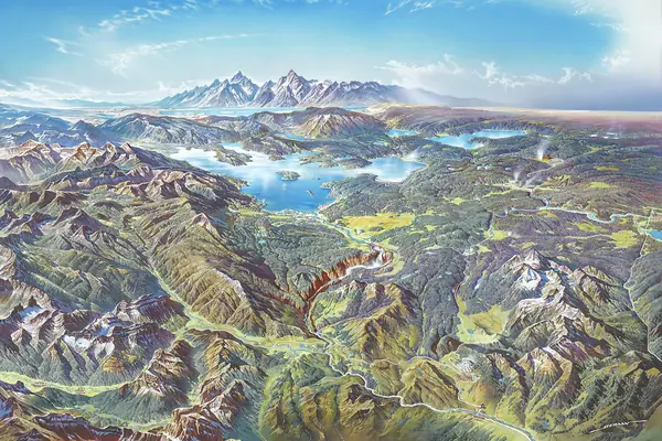 Panorama over the Yellowstone caldera
