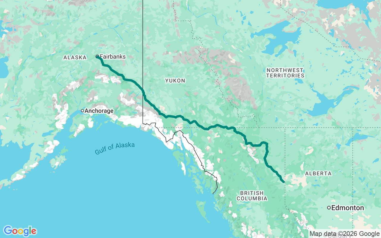 The Alcan route map