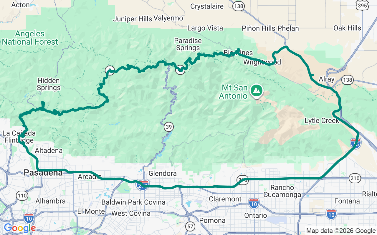 The Crest route map