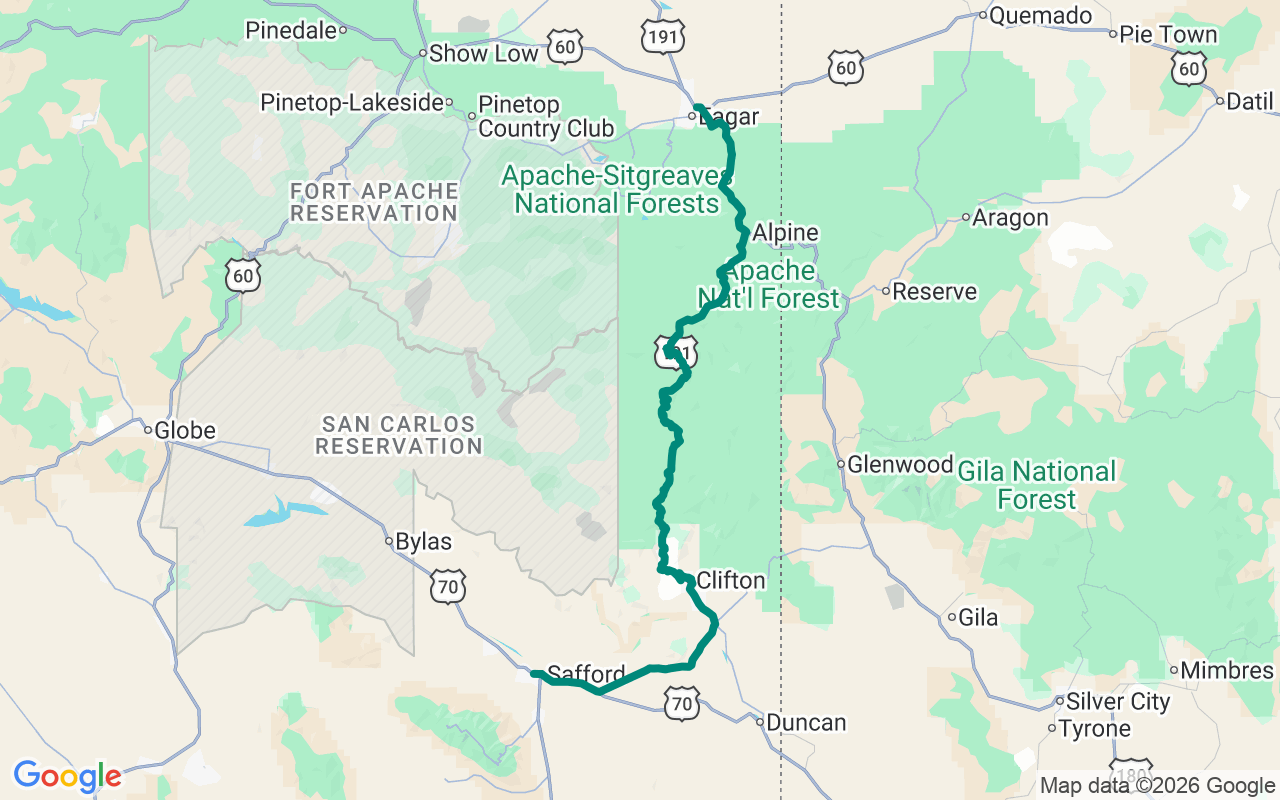 The Devil's Backbone route map