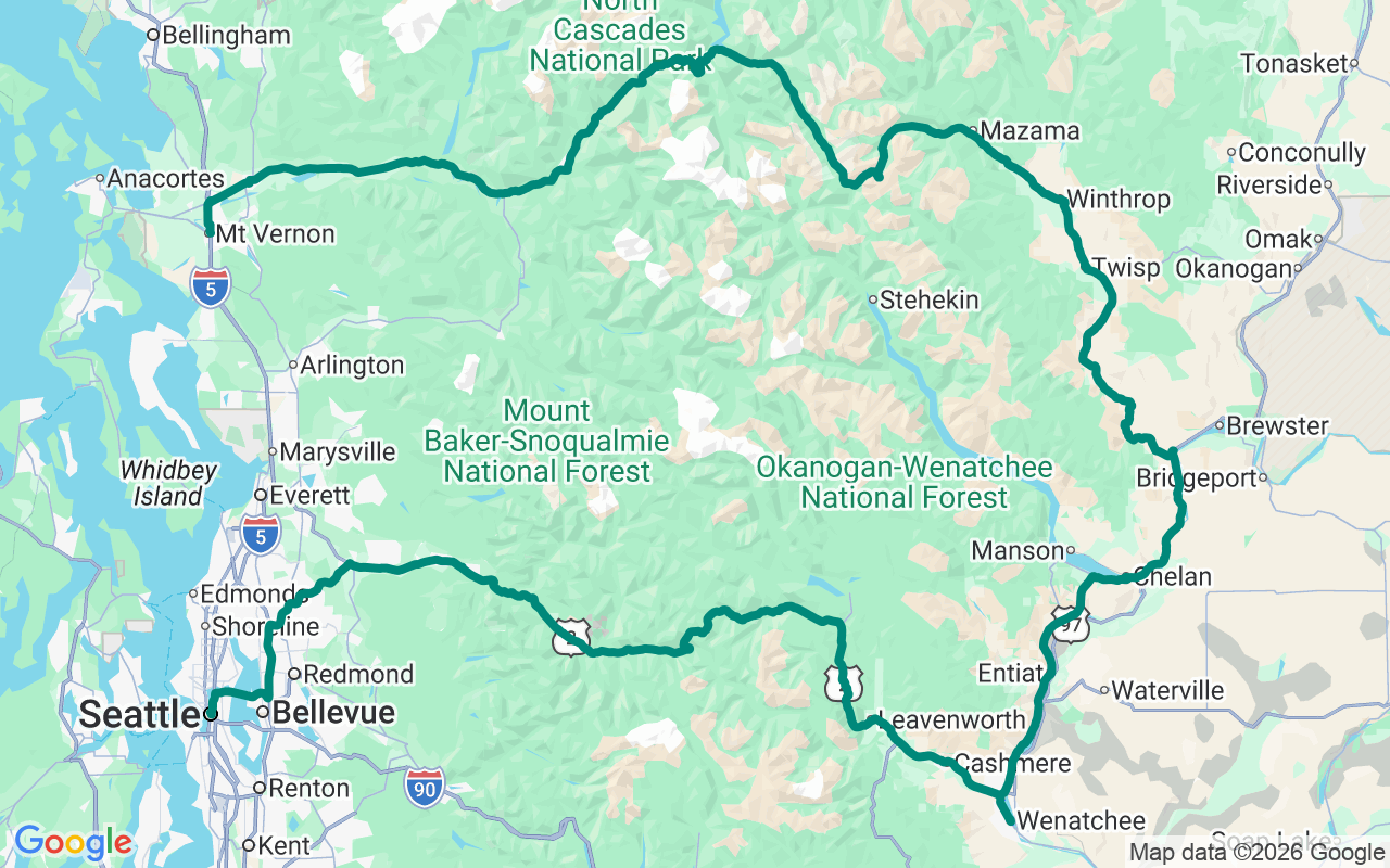 The Cascade Loop route map