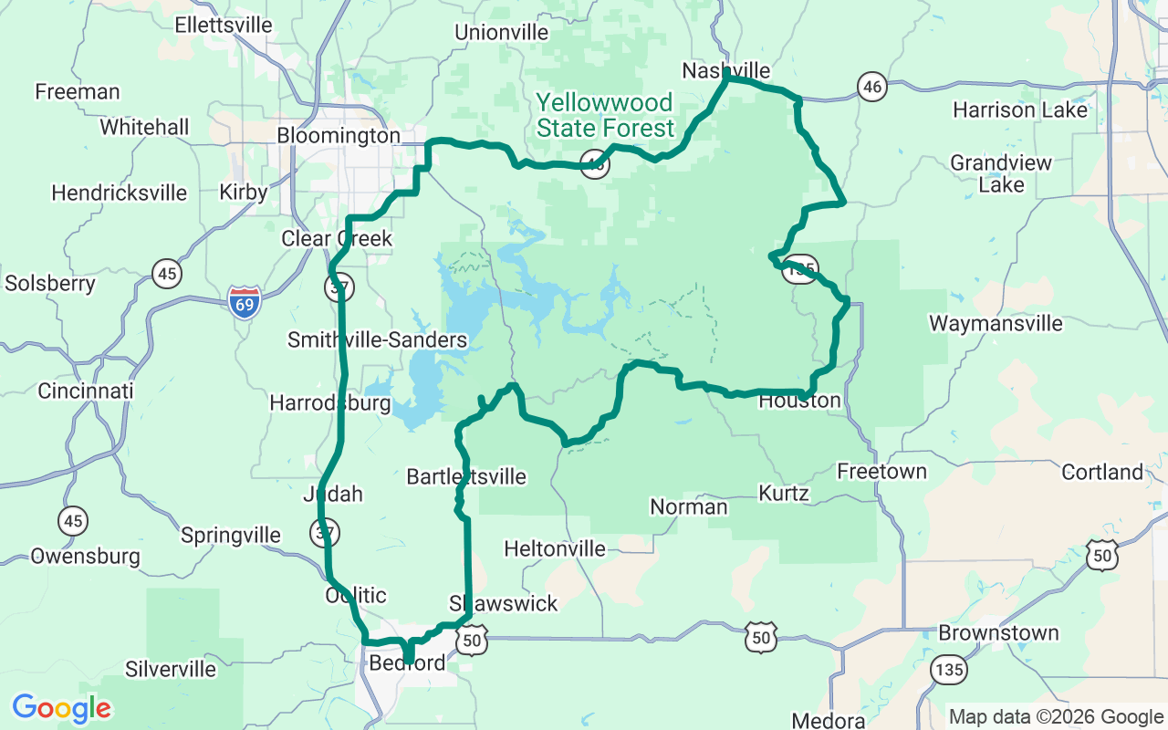 The Limestone Loop route map