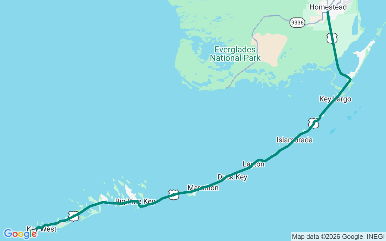 Overseas Highway route map