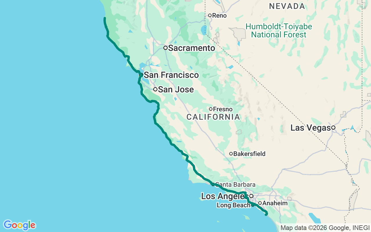 The Long Shore route map
