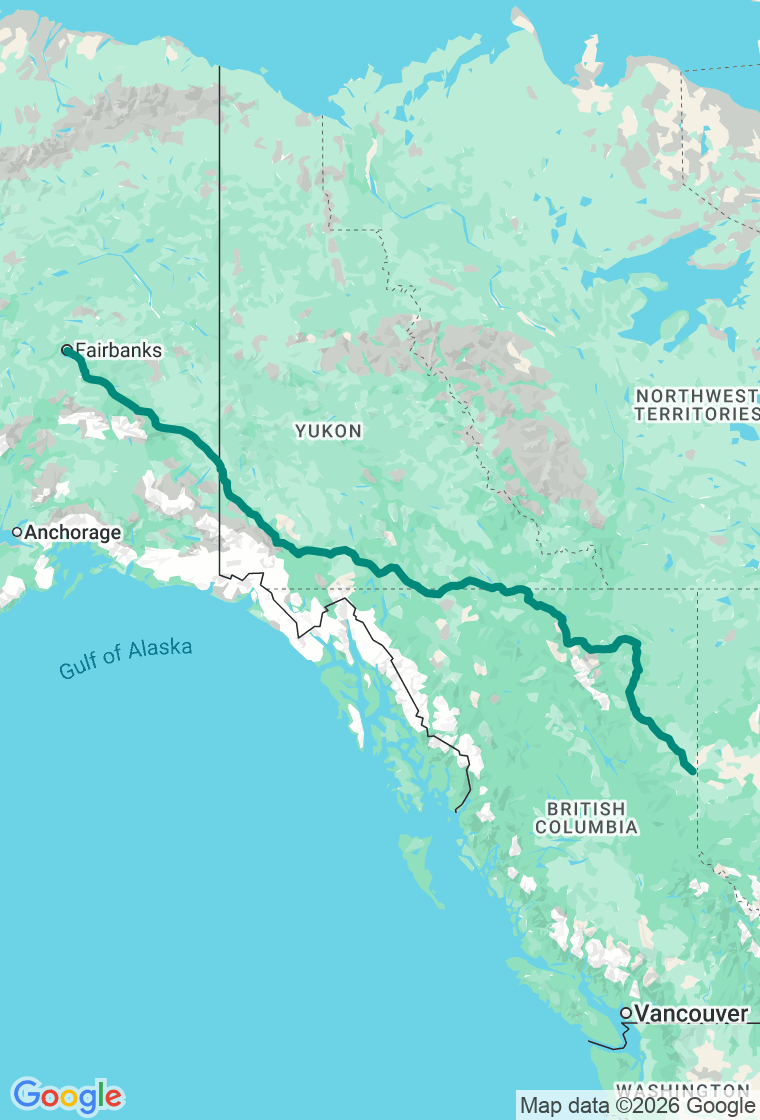 The Alcan route map