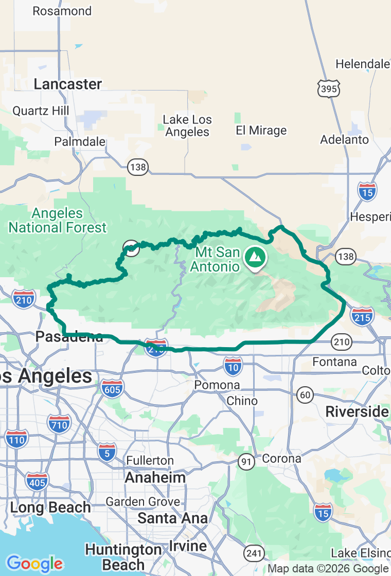 The Crest route map