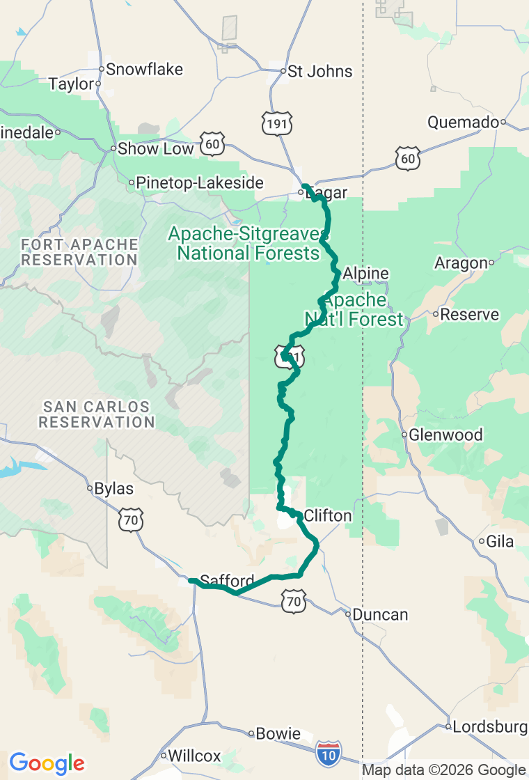 The Devil's Backbone route map