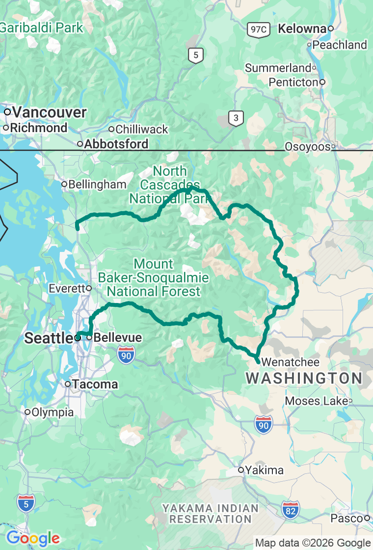 The Cascade Loop route map
