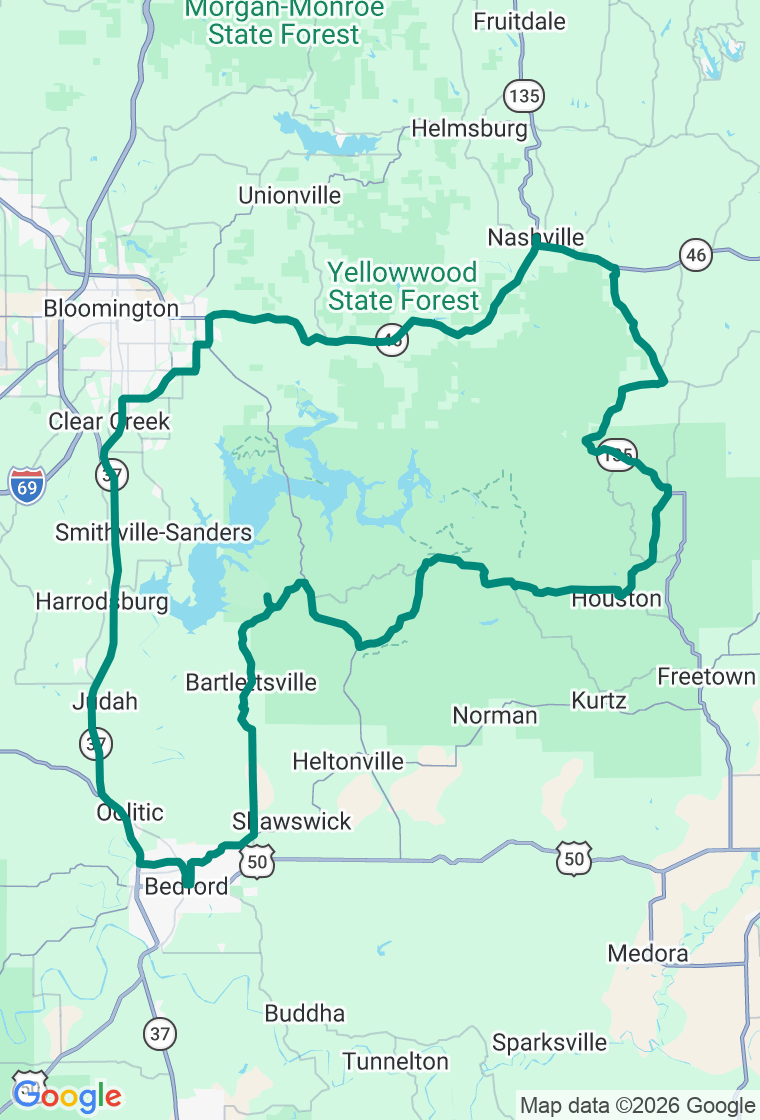The Limestone Loop route map