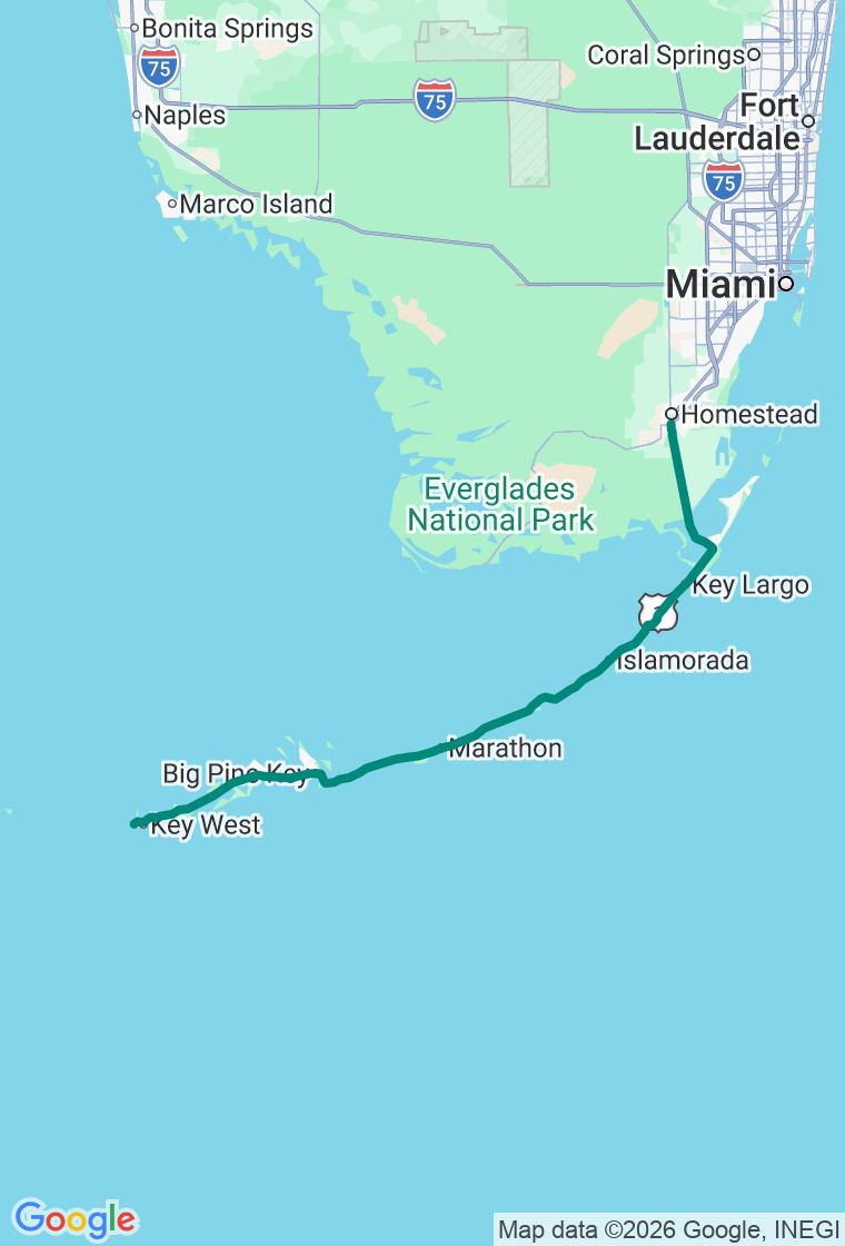 Overseas Highway route map