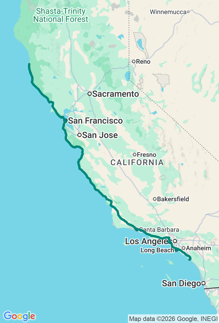 The Long Shore route map