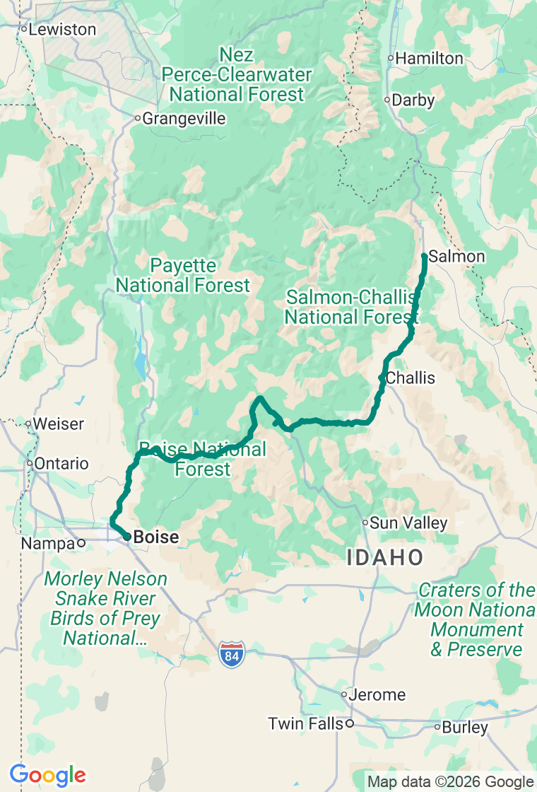 The Salmon Run route map