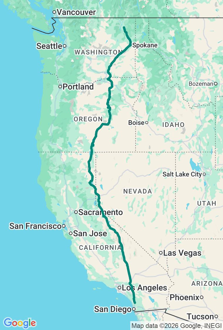 The Three Flags Highway route map