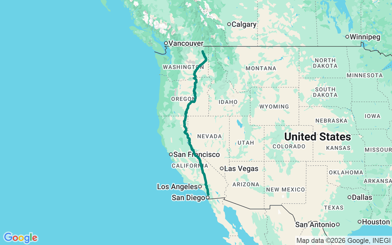The Three Flags Highway route map